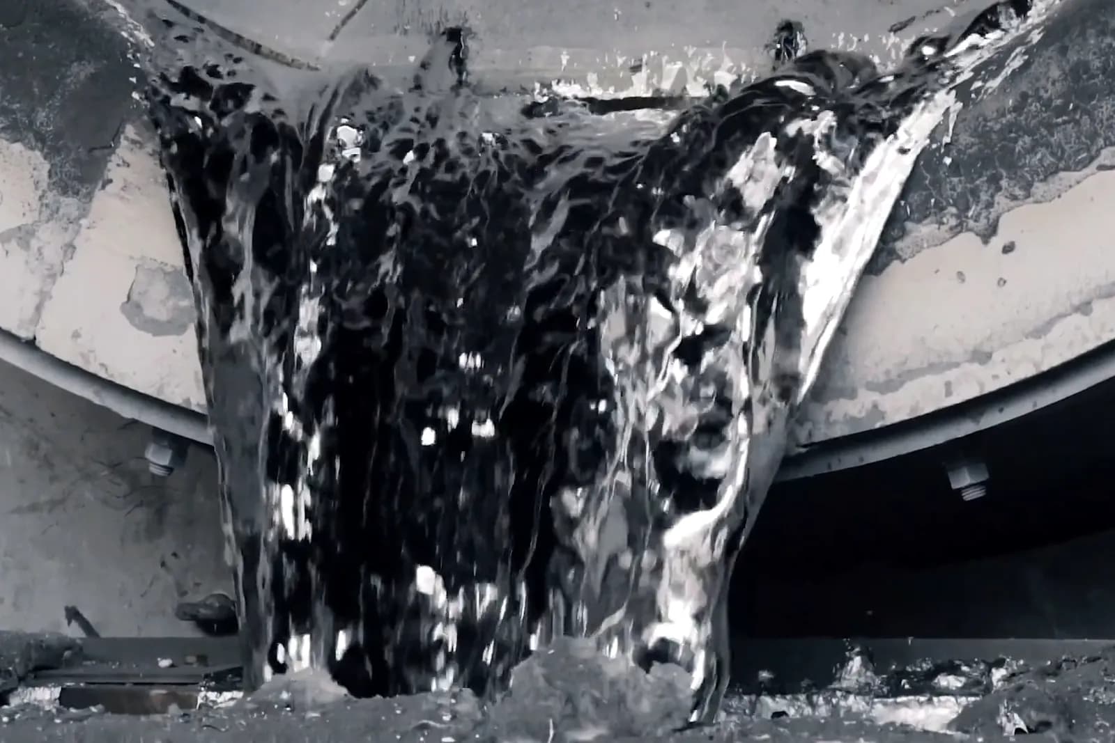 Recovered aluminium pouring from the rotary furnace at the Pride Metal Industries plant