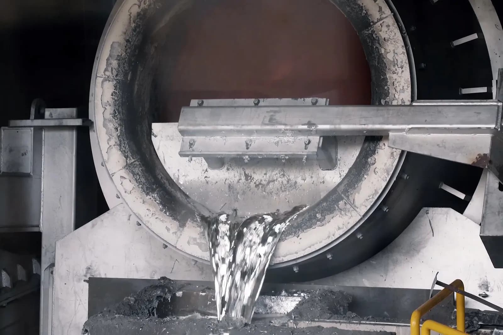 Recovered aluminium tapped from the rotary furnace at Pride Metal Industries, Butibori