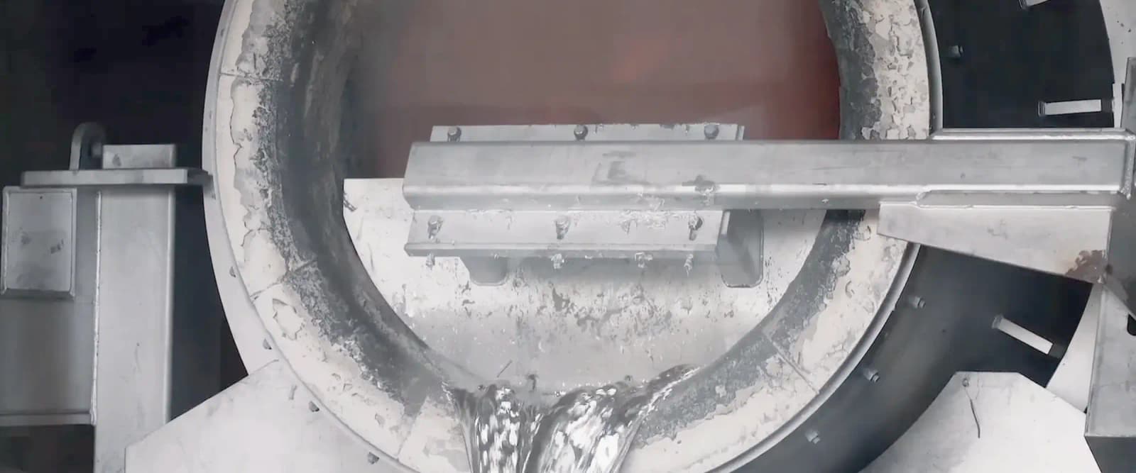 Rotary melting furnace at the Pride Metal Industries plant, MIDC Butibori