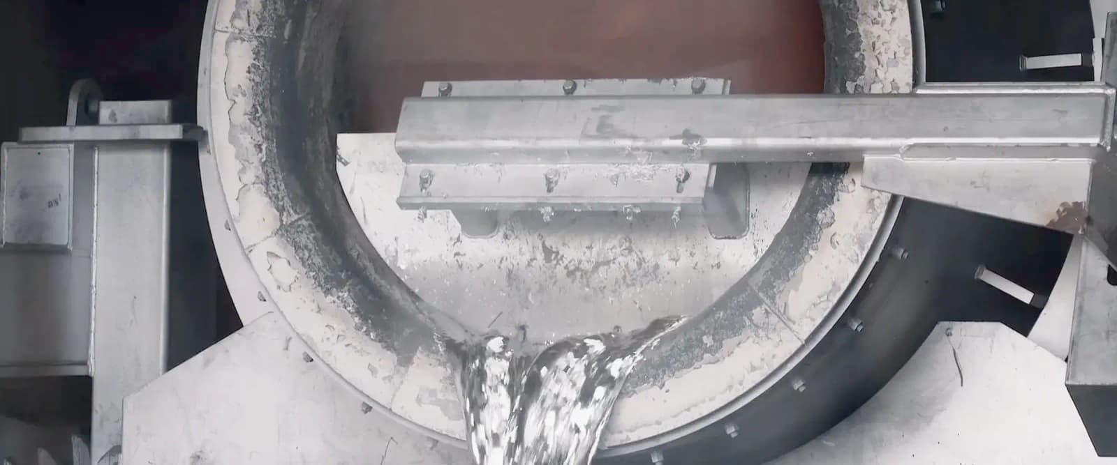Recovered molten aluminium at the Pride Metal Industries plant