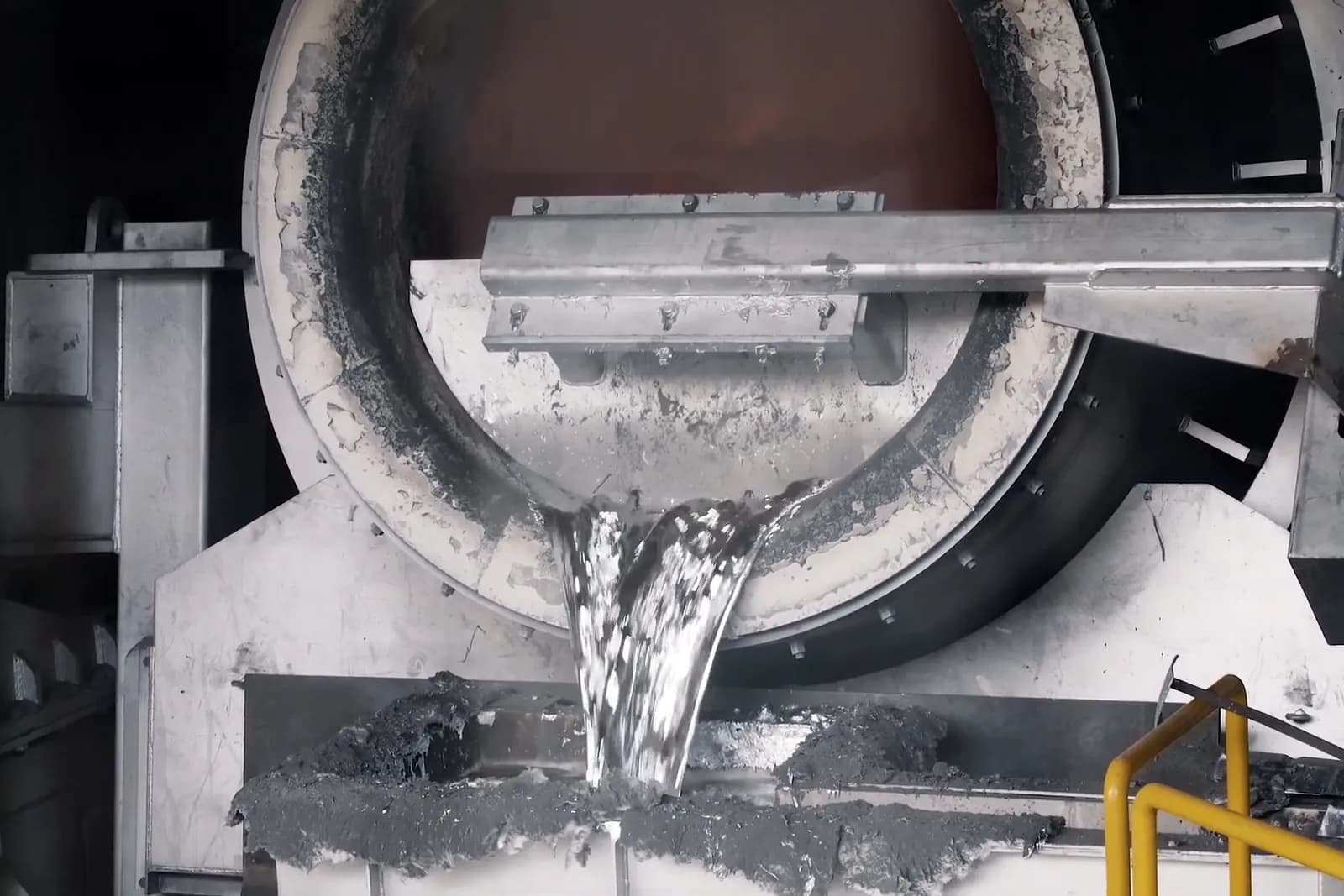 Aluminium being processed at the Pride Metal Industries plant